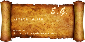Simits Gyula névjegykártya