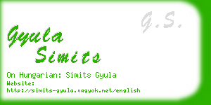 gyula simits business card